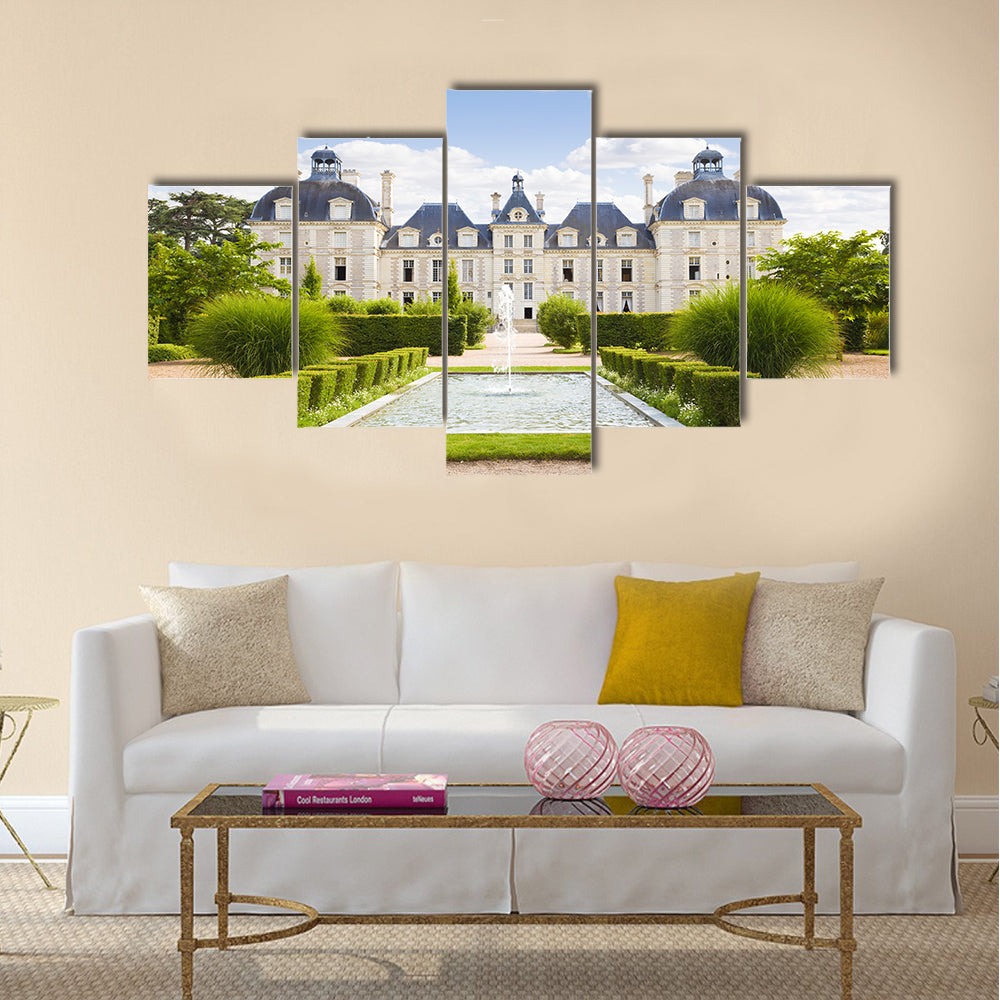 Cheverny Chateau view from apprentices garden, France Multi Panel Canvas Wall Art