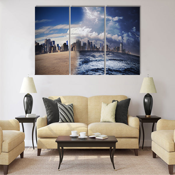 Melting of glaciers due to global warming Multi Panel Canvas Wall Art