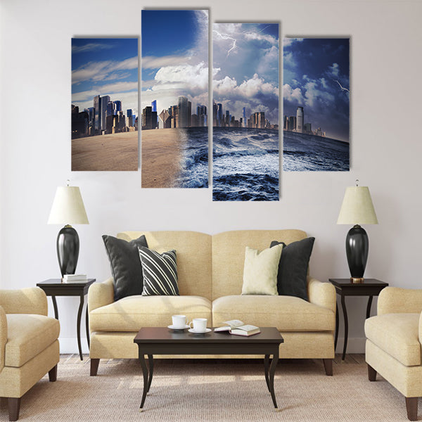 Melting of glaciers due to global warming Multi Panel Canvas Wall Art