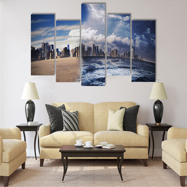 Melting of glaciers due to global warming Multi Panel Canvas Wall Art