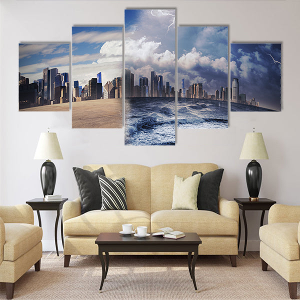 Melting of glaciers due to global warming Multi Panel Canvas Wall Art