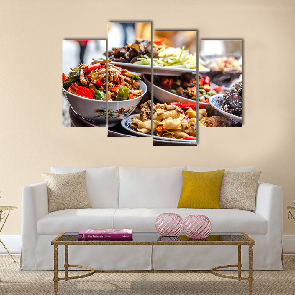 Chinese food Multi panel canvas wall art