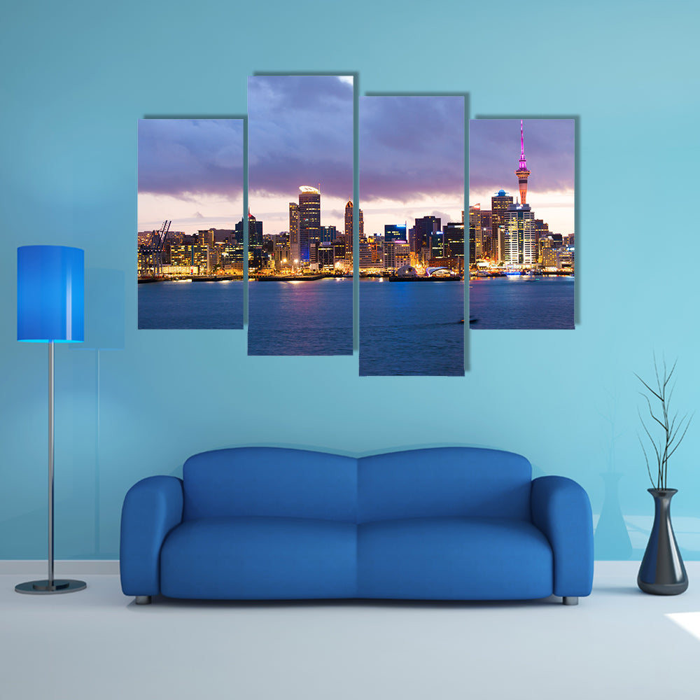 Skyline Photo Of The Biggest City In The New Zealand Multi Panel Canvas Wall Art