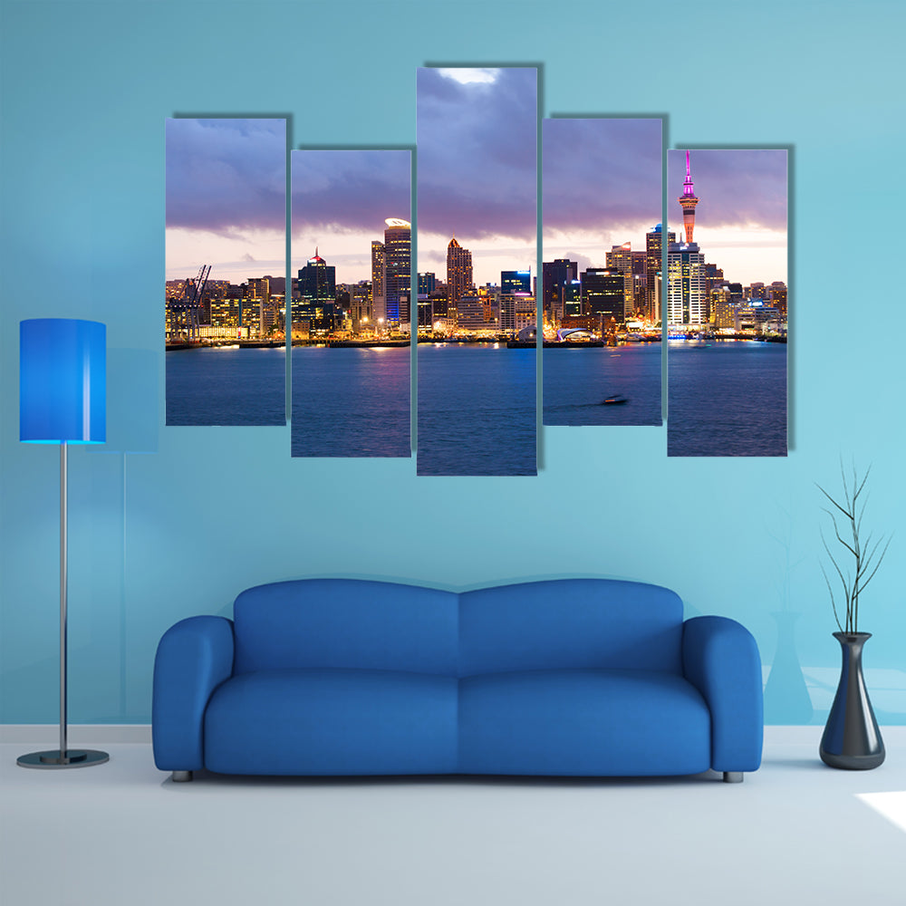 Skyline Photo Of The Biggest City In The New Zealand Multi Panel Canvas Wall Art