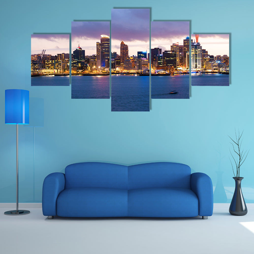 Skyline Photo Of The Biggest City In The New Zealand Multi Panel Canvas Wall Art