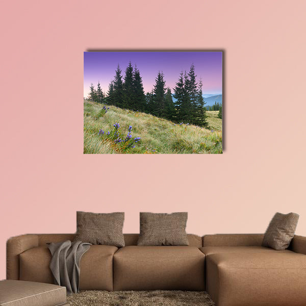  Beautiful morning in the mountains landscape multi panel canvas wall art