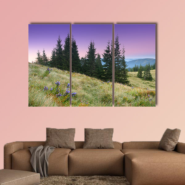  Beautiful morning in the mountains landscape multi panel canvas wall art