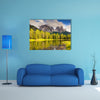 A great view of the foggy Lago Di Antorno in National Park Multi Panel Canvas Wall Art