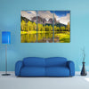 A great view of the foggy Lago Di Antorno in National Park Multi Panel Canvas Wall Art