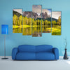 A great view of the foggy Lago Di Antorno in National Park Multi Panel Canvas Wall Art