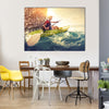 Beautiful Woman with the Kayak Multi Panel Canvas Wall Art