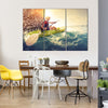 Beautiful Woman with the Kayak Multi Panel Canvas Wall Art