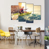 Beautiful Woman with the Kayak Multi Panel Canvas Wall Art