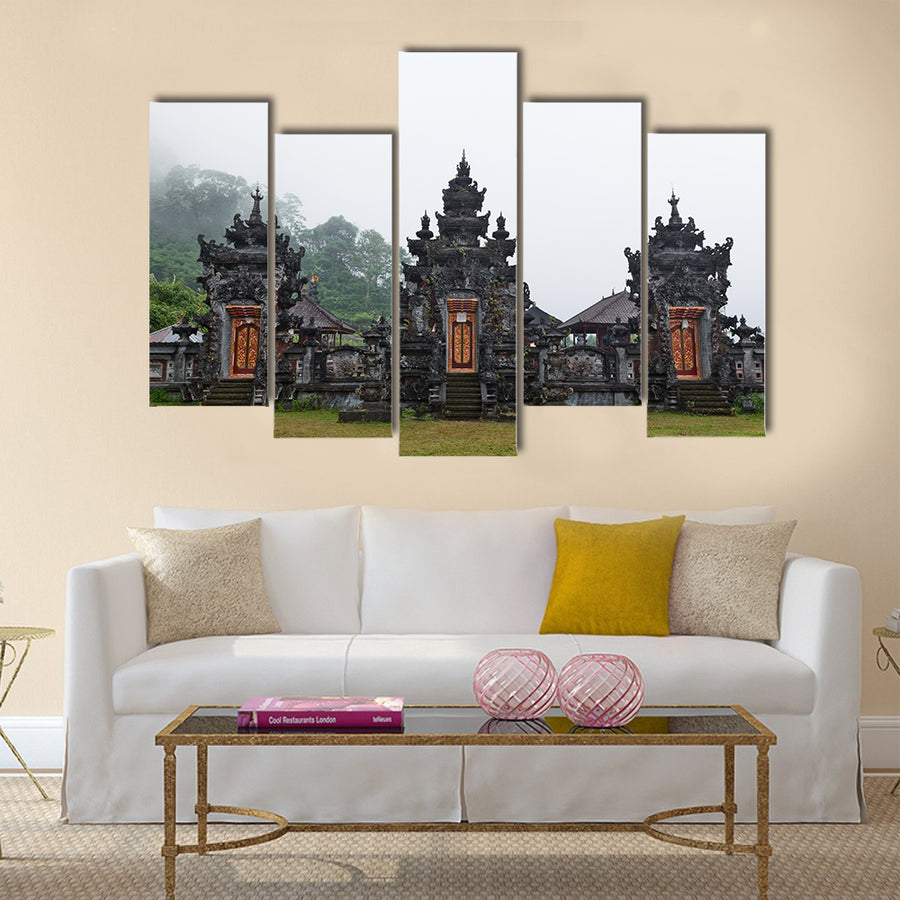 Beautiful view of Hindu temple Pura Ulun Danu Buyan at Lake Buyan multi panel canvas wall art