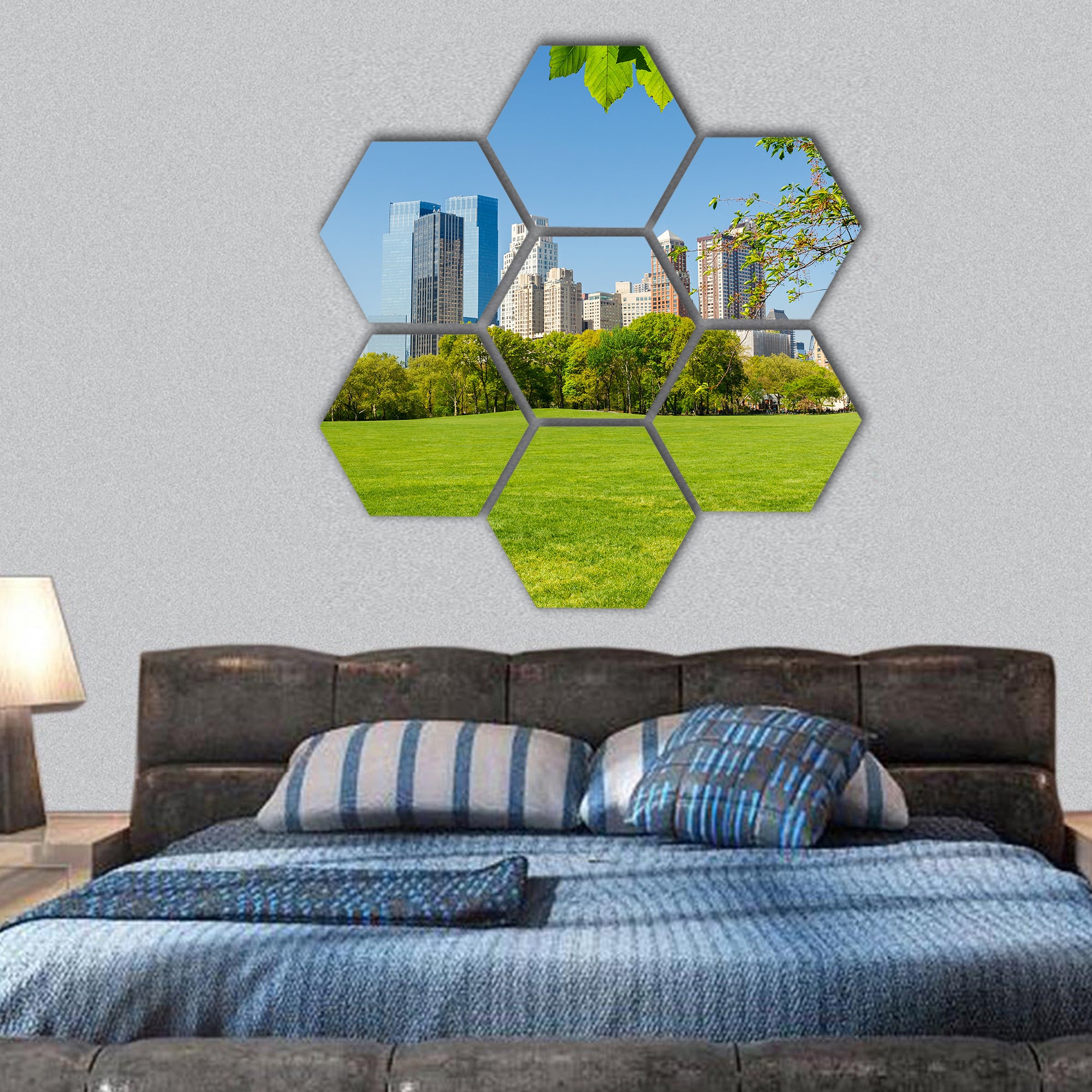 Central park, New York hexagonal canvas wall art