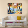 Oil painting - colorful spring landscape Multi Panel Canvas Wall Art