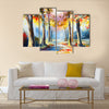 Oil painting - colorful spring landscape Multi Panel Canvas Wall Art