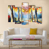 Oil painting - colorful spring landscape Multi Panel Canvas Wall Art