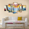 Oil painting - colorful spring landscape Multi Panel Canvas Wall Art