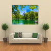 Boston Common lake and skyline in Massachusetts USA multi panel canvas wall art