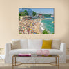 A crowded beach scene at the Golden Sands coastal resort in Bulgaria Multi panel canvas wall art