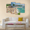 A crowded beach scene at the Golden Sands coastal resort in Bulgaria Multi panel canvas wall art