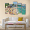 A crowded beach scene at the Golden Sands coastal resort in Bulgaria Multi panel canvas wall art