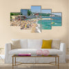 A crowded beach scene at the Golden Sands coastal resort in Bulgaria Multi panel canvas wall art