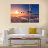 Passenger plane above the clouds multi panel canvas wall art