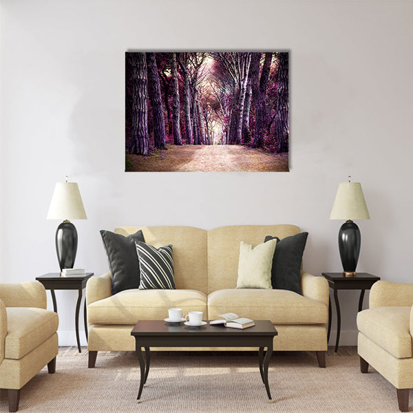 Path in forest. Somewhere in magic wood Multi Panel Canvas Wall Art