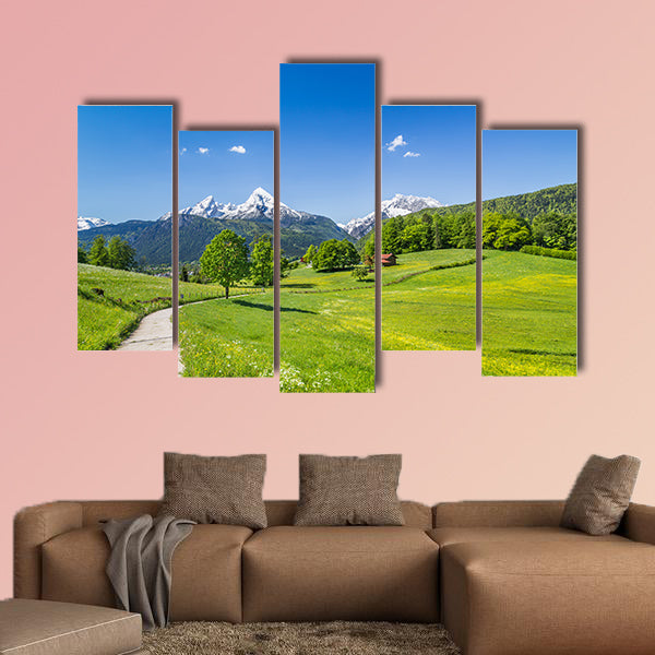 Idyllische Sommer lands Nationalpark Berchtesgadener multi panel canvas wall art