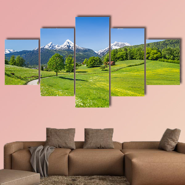 Idyllische Sommer lands Nationalpark Berchtesgadener multi panel canvas wall art