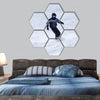 snowboarder snowboarding hexagonal canvas wall art