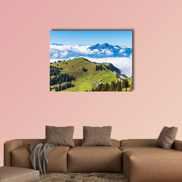 Stunning view of the Pilatus from top of Rigi Mountain wall art