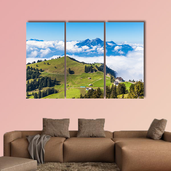 Stunning view of the Pilatus from top of Rigi Mountain wall art