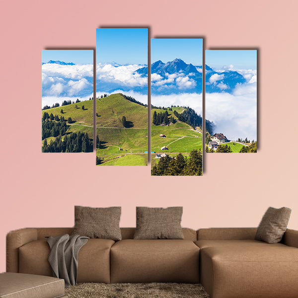 Stunning view of the Pilatus from top of Rigi Mountain wall art