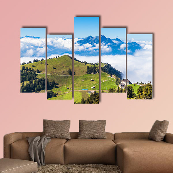 Stunning view of the Pilatus from top of Rigi Mountain wall art