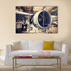 Engine of the airplane under heavy maintenance multi panel canvas wall art