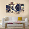 Engine of the airplane under heavy maintenance multi panel canvas wall art