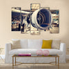 Engine of the airplane under heavy maintenance multi panel canvas wall art