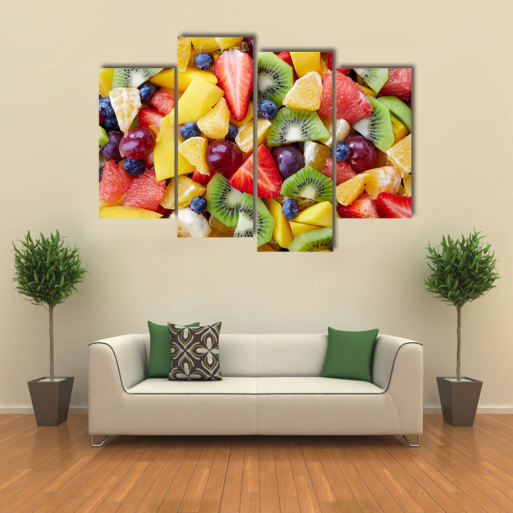 Background of healthy fresh fruits Multi panel canvas wall art