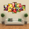 Background of healthy fresh fruits Multi panel canvas wall art