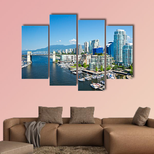 Beautiful view of Vancouver, British Columbia, Canada Multi panel canvas wall art