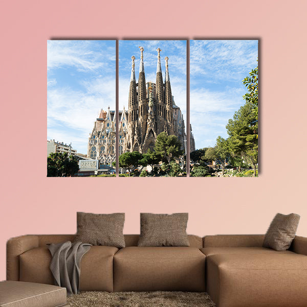 La Sagrada Familia, designed by architect Gaudi multi panel canvas wall art