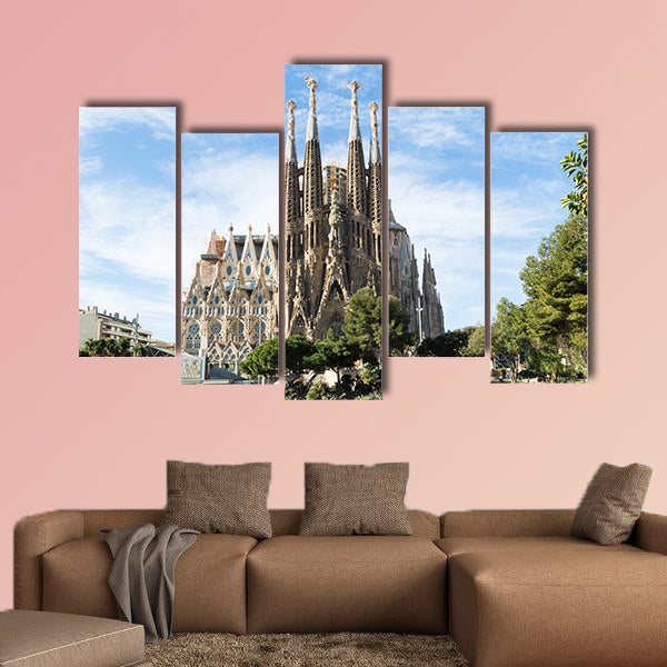 La Sagrada Familia, designed by architect Gaudi multi panel canvas wall art