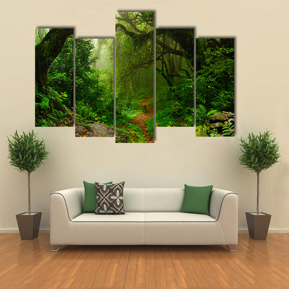The Natural Beauty Of The Forest Of The Nepal, Multi Panel Canvas Wall Art