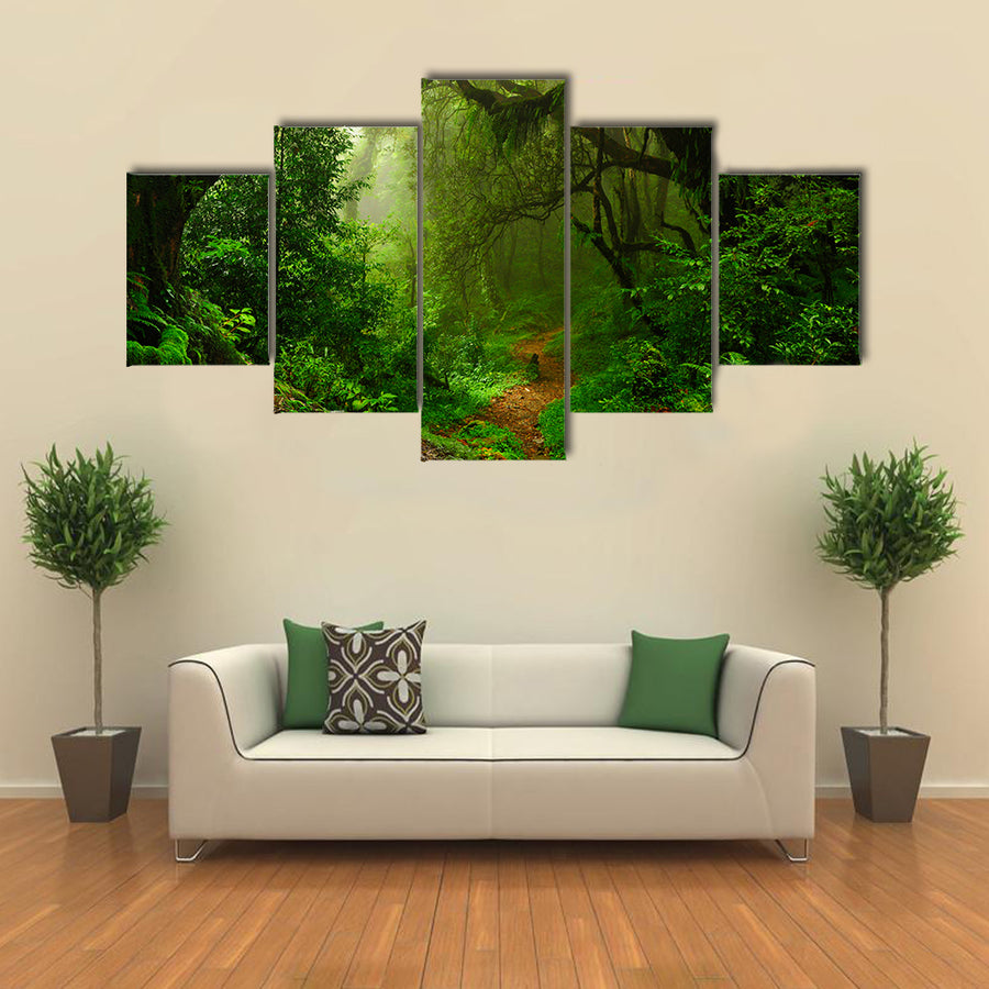 The Natural Beauty Of The Forest Of The Nepal, Multi Panel Canvas Wall Art