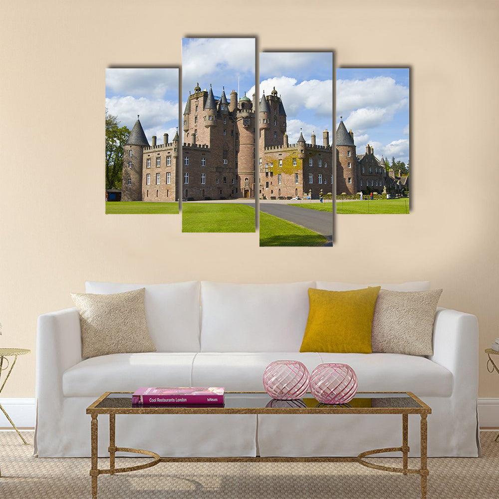 Famous castle of Glamis in the highlands of Scotland Multi Panel Canvas Wall Art