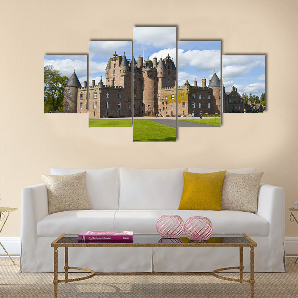Famous castle of Glamis in the highlands of Scotland Multi Panel Canvas Wall Art