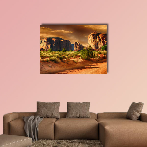 Beautiful view of a Road Valley multi panel canvas wall art